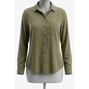 SO My Favorite Button Down Shirt Olive Green Small Vintage Y2K